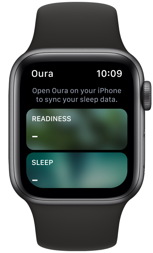 the Oura Apple Watch companion app without synced data