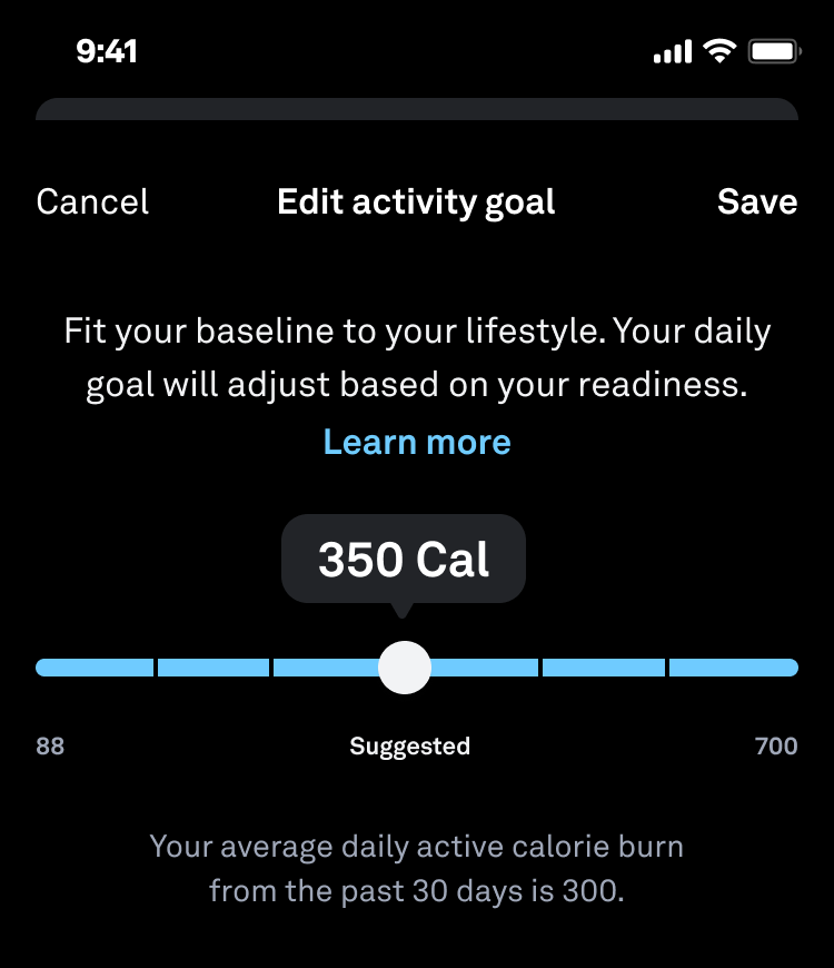 How to edit best sale goals on activity app