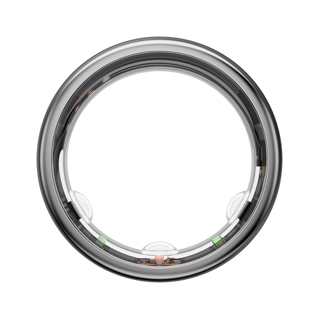 the silver horizon model oura ring generation 3 viewed from the side
