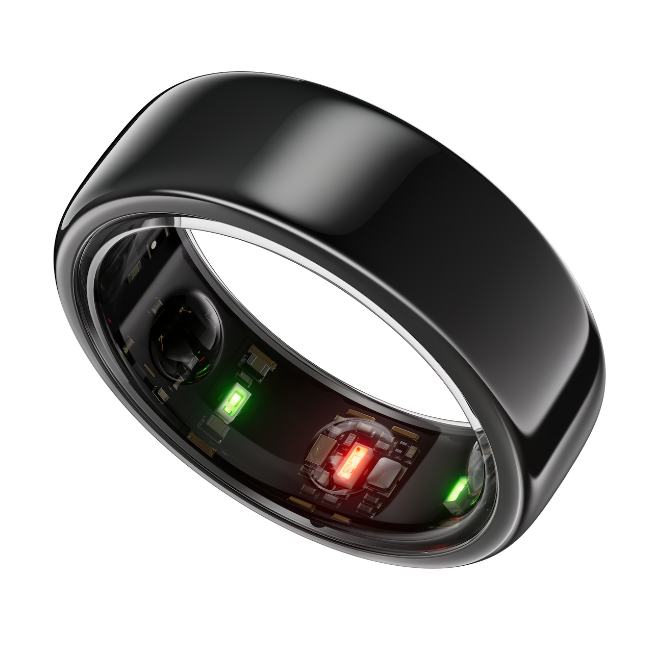 the black horizon model oura ring generation 3 viewed from an angle