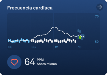 a detail of the heart rate graph showing the live heart rate reading feature in action. a red dot marks where the current heart rate measures