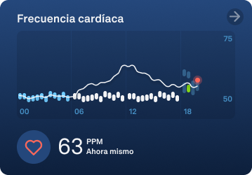 the 24 hour heart rate graph displays a pink dot where the latest live heart rate reading is