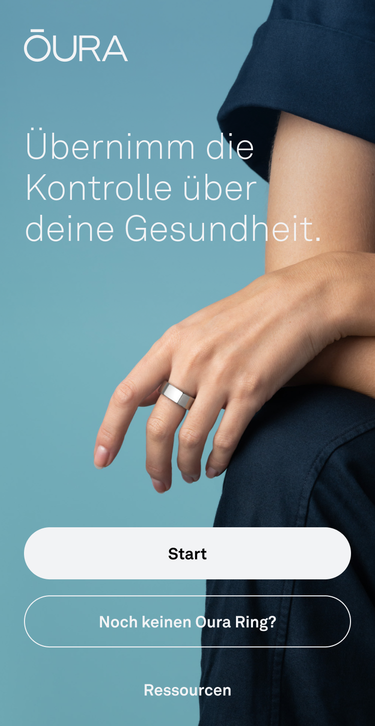 Ein Screenshot des Startbildschirms der Oura-App