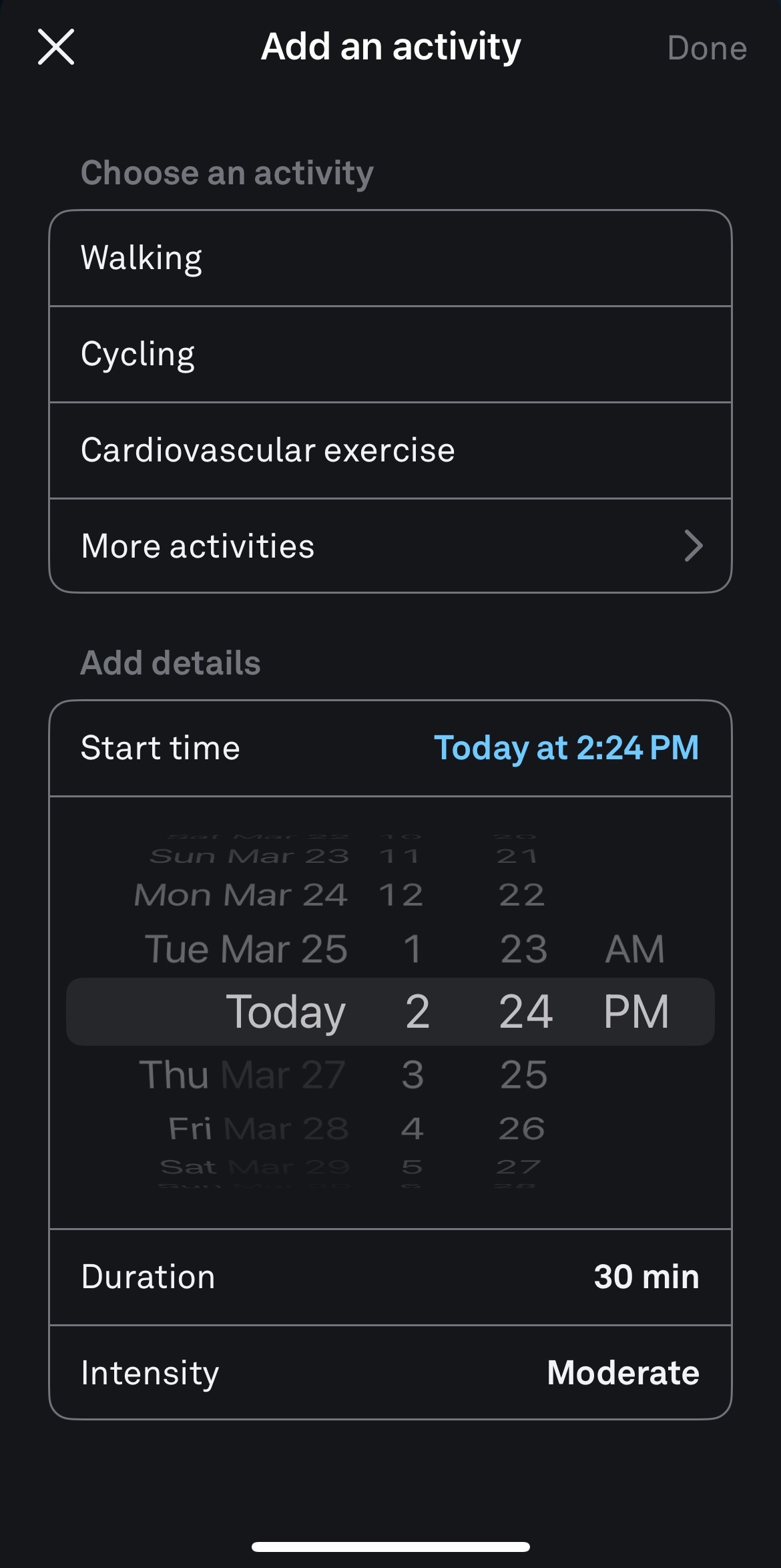 Manually Add a Workout Oura Help